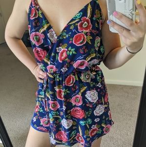 Blue Floral Romper